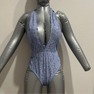 Fleur du Mal Charlotte Lace Halter Bodysuit